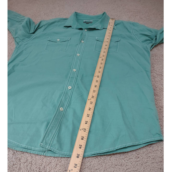 Johnston & Murphy Green Slim Fit Cotton Button Front Men's Size XL - Picture 9 of 9